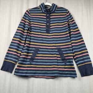LLBean | Women's Top Size Large Long Sleeve Striped Organic Cotton